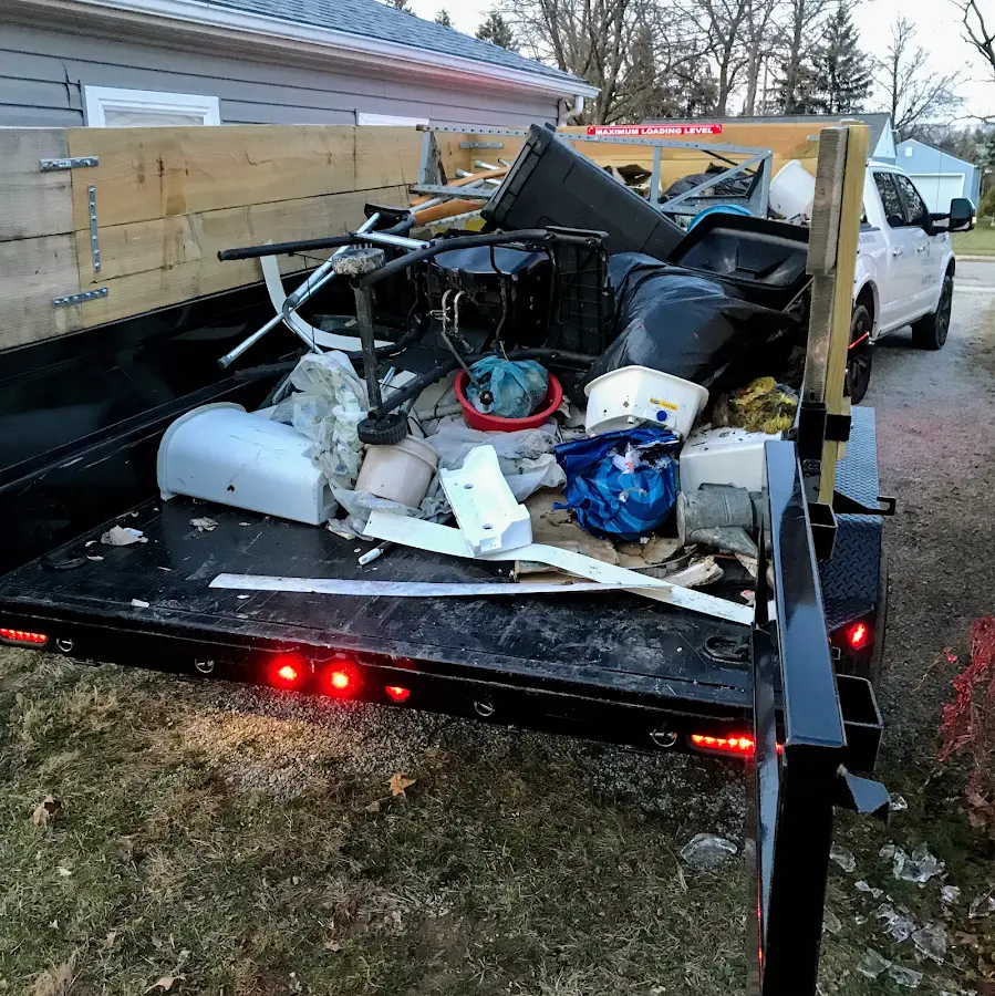 Roll-off dumpster delivered to a residential driveway in Clyde
